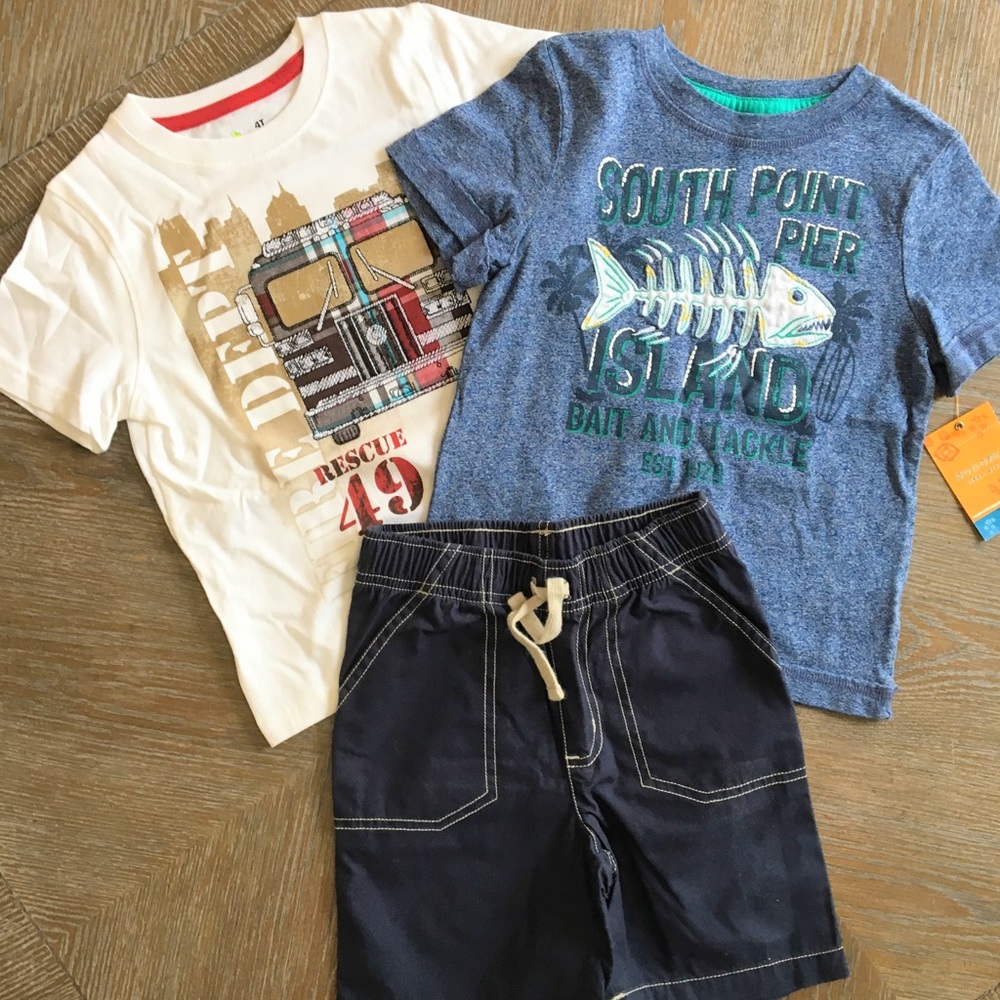 Boys Summer Set of 3 Shirts and Short Sonoma 4T